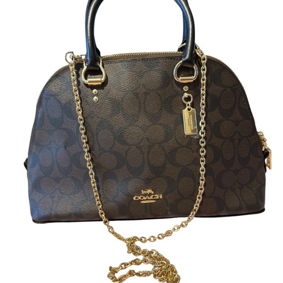 Coach Katy Satchel In Signature Canvas (IM/Brown Black) - Picture 9 of 10